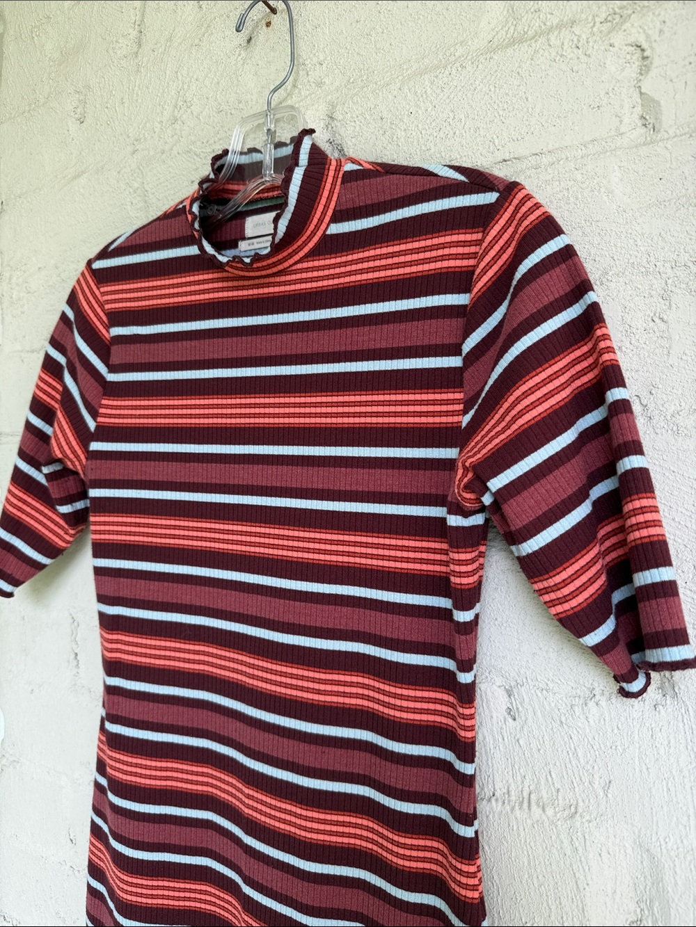 Urban Outfitters Short Sleeve Striped Ribbed Knit Bodycon Dress Size Medium - Picture 5 of 10